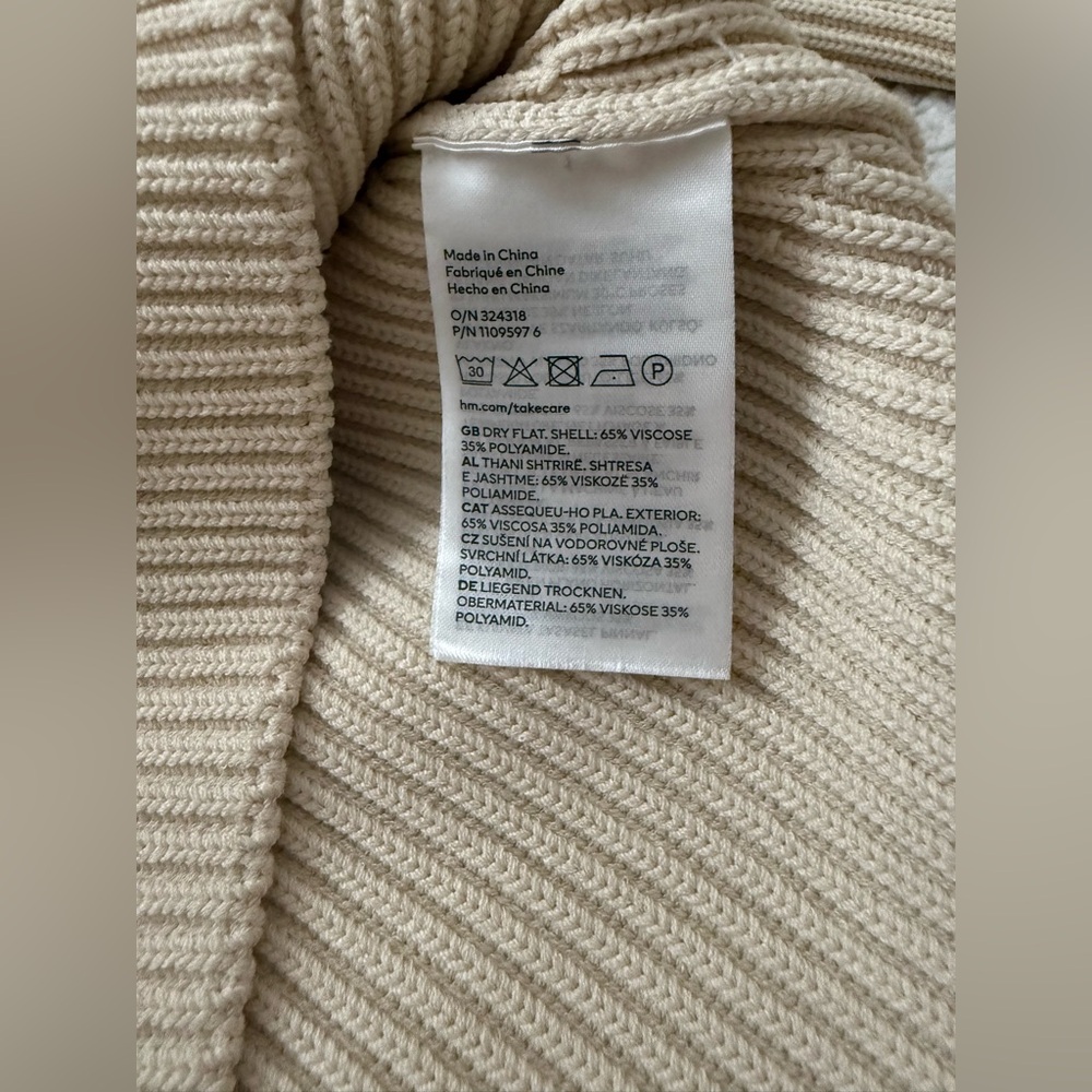 H&M Rib-knit Top, M, Cream - Picture 9 of 15
